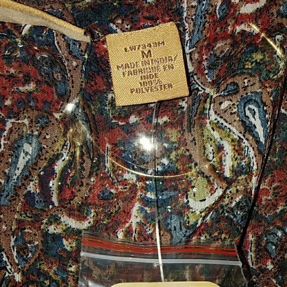 Wrangled Brown rusty color sheer top Sz M NWT. - Picture 2 of 7